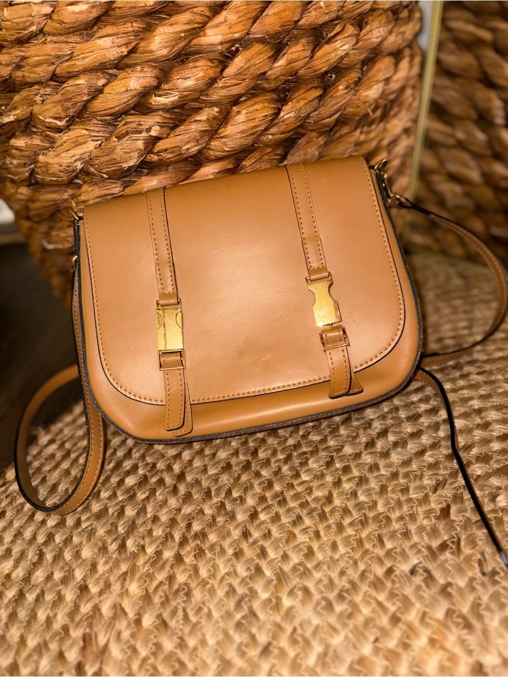 Vera Pelle Golden Yellow Leather Crossbody Purse “Alice”